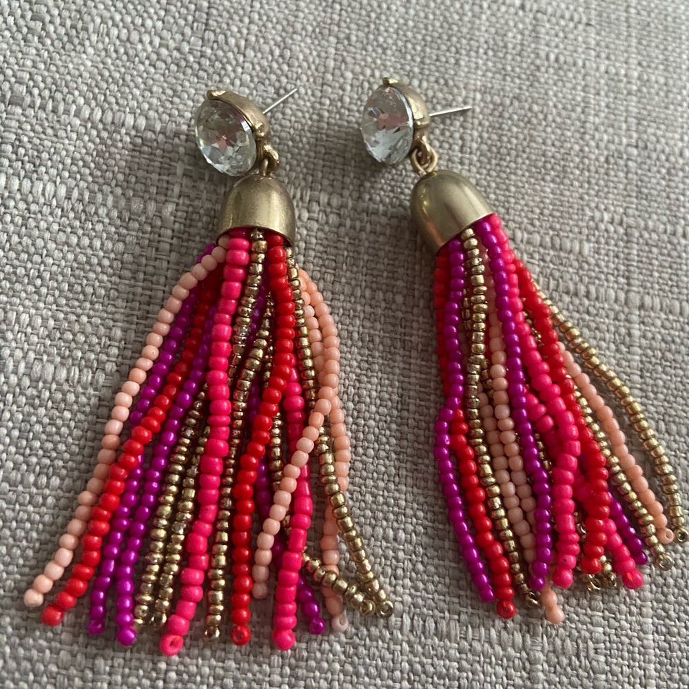 Jcrew pink statement earrings